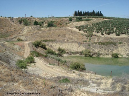 Cantera. Al fondo cipreses del cementerio